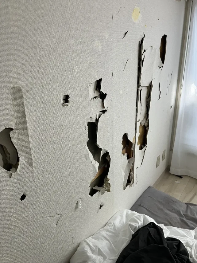 退去後の室内に残された衣類や寝具。札幌市豊平区のアパートで、次の管理工程へ繋ぐ2時間の集中整理